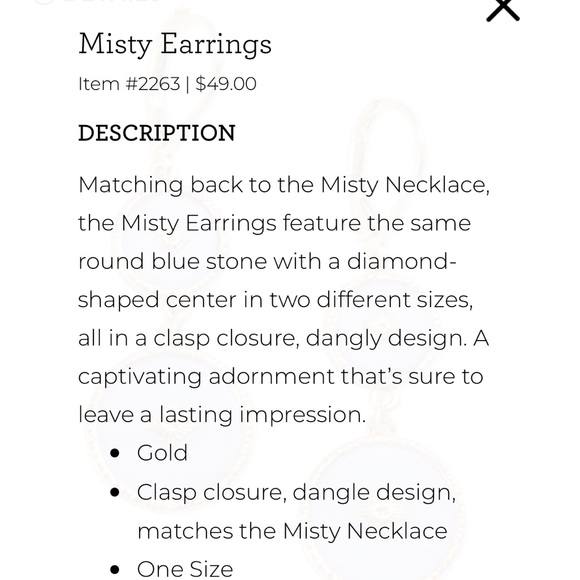 Cabi Misty Earrings , spring 2024 - Picture 5 of 6